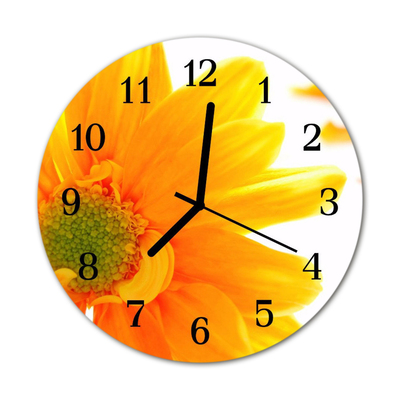 Horloge murale en verre Fleur