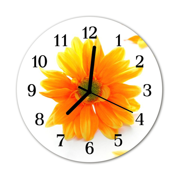 Horloge murale en verre Fleur