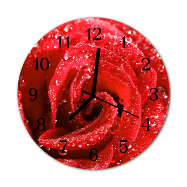 Horloge murale en verre Rose