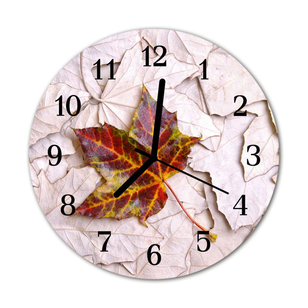 Horloge murale en verre Feuille d'érable