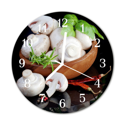 Horloge murale en verre Champignons