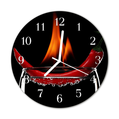 Horloge murale en verre Feu de piment