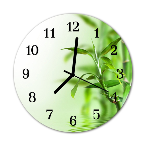 Horloge murale en verre Bambou