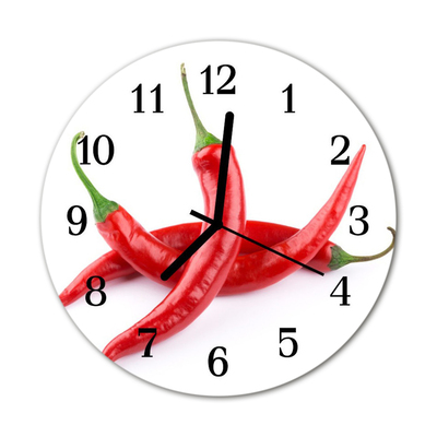 Horloge murale en verre Piments forts