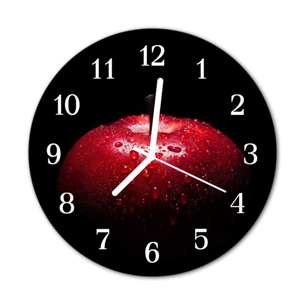 Horloge murale en verre Pomme