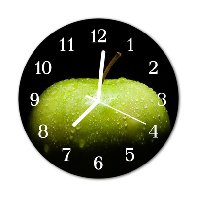 Horloge murale en verre Pomme