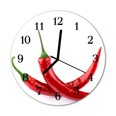 Horloge murale en verre Piments forts