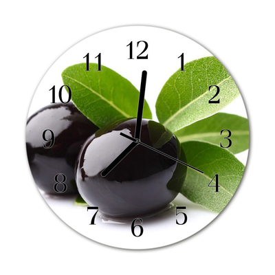 Horloge murale en verre Olives