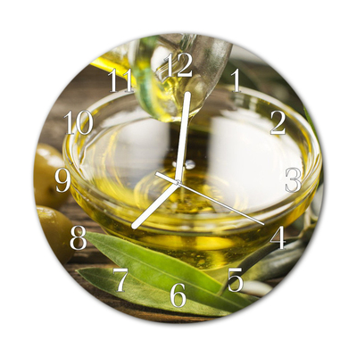 Horloge murale en verre Huile d'olive