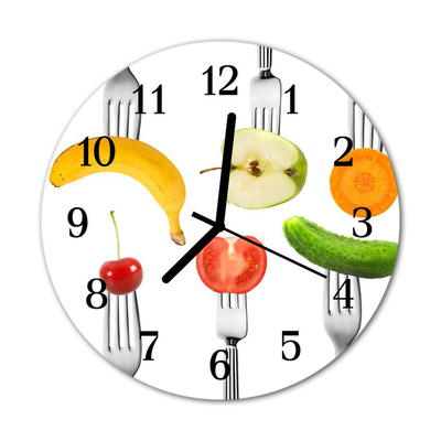 Horloge murale en verre Fruits