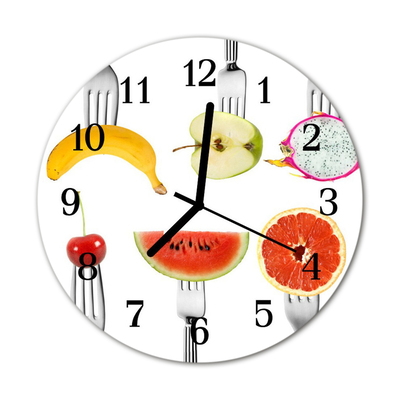 Horloge murale en verre Fruits