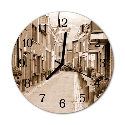 Horloge murale en verre Ruelle