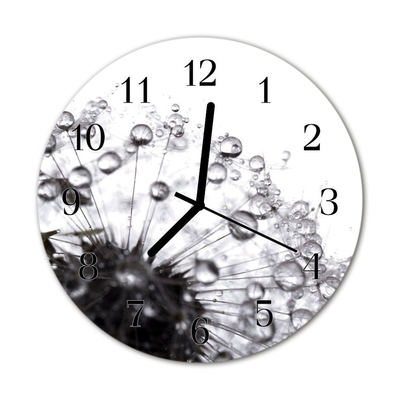 Horloge murale en verre Pissenlit