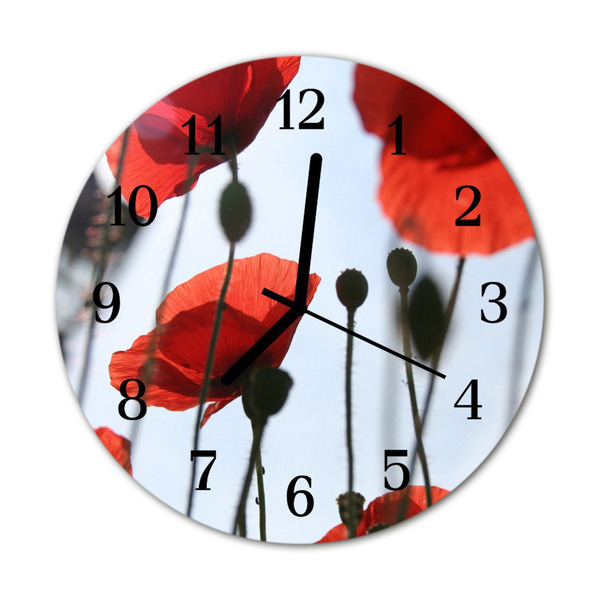 Horloge murale en verre Pavot