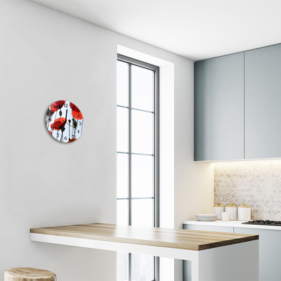 Horloge murale en verre Pavot