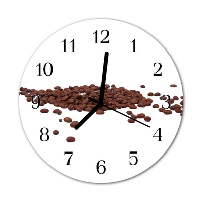 Horloge murale en verre Café en grains