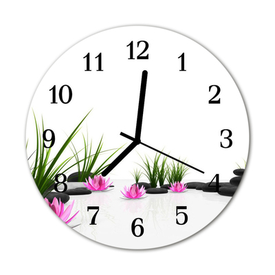 Horloge murale en verre Fleur de lotus