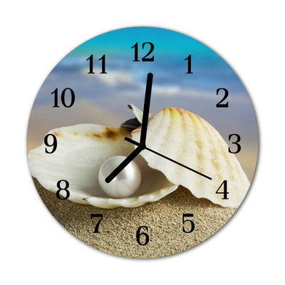 Horloge murale en verre Coquille perle