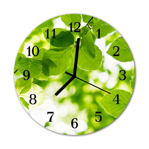 Horloge murale en verre Feuillage