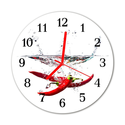 Horloge murale en verre Piments forts