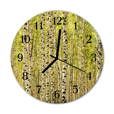 Horloge murale en verre Forêt de bouleaux