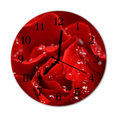 Horloge murale en verre Rose