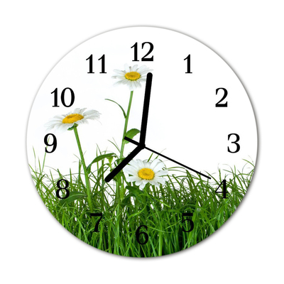 Horloge murale en verre Marguerites