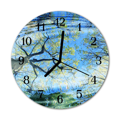 Horloge murale en verre Les arbres de l'eau