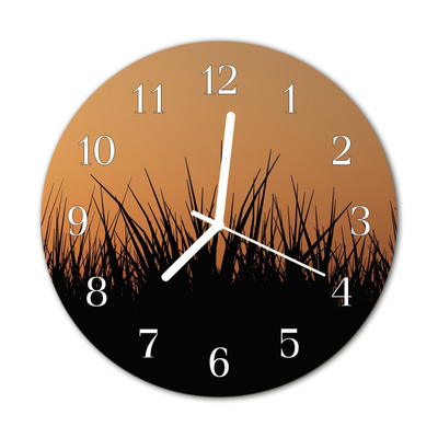 Horloge murale en verre Herbe