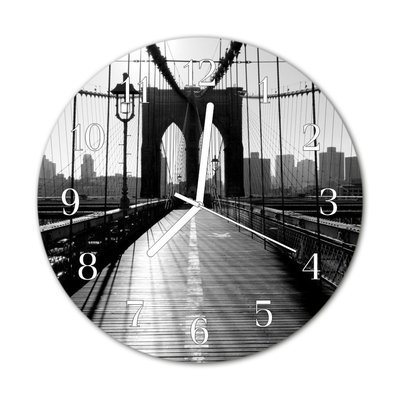 Horloge murale en verre Pont