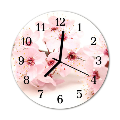 Horloge murale en verre Fleurs