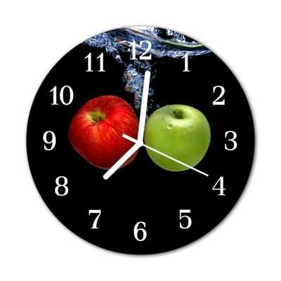 Horloge murale en verre Pommes