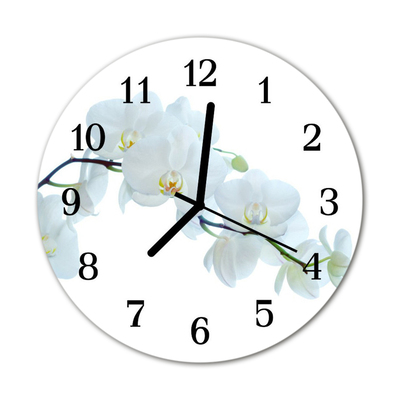 Horloge murale en verre Orchidée