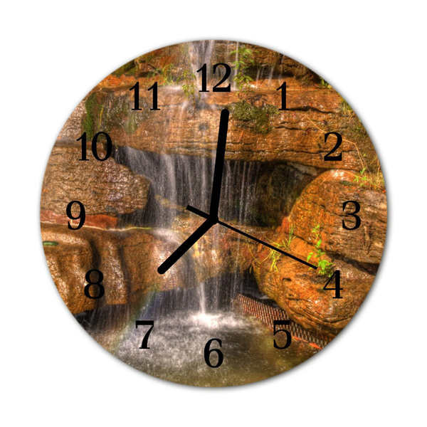 Horloge murale en verre Chute d'eau