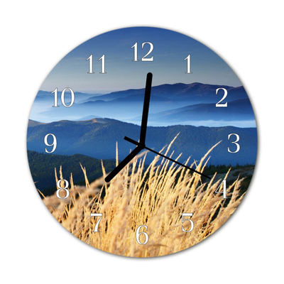 Horloge murale en verre Herbe des montagnes