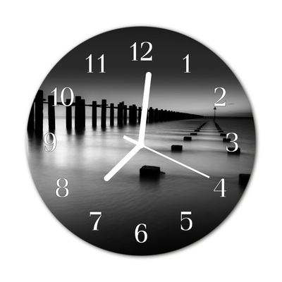 Horloge murale en verre Mer