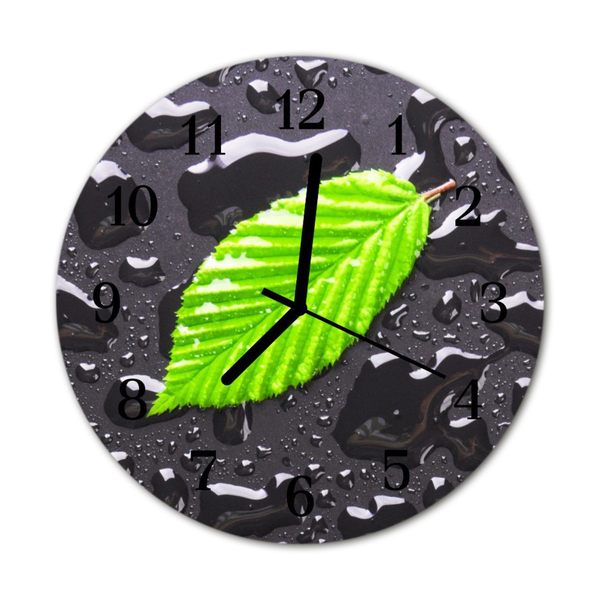 Horloge murale en verre Feuille