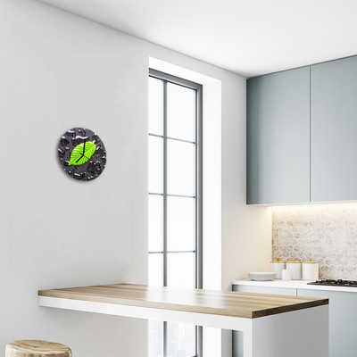 Horloge murale en verre Feuille