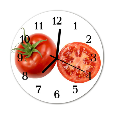 Horloge murale en verre Tomates