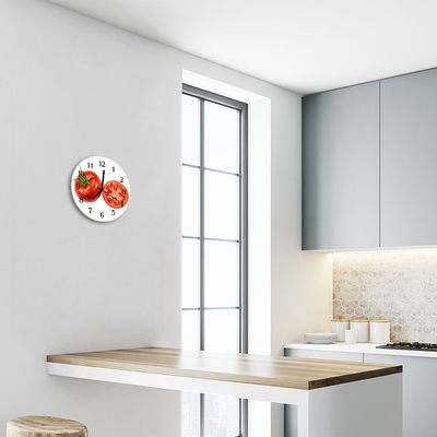 Horloge murale en verre Tomates