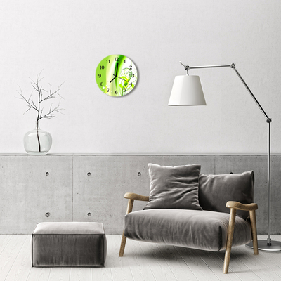 Horloge murale en verre Plante modèle