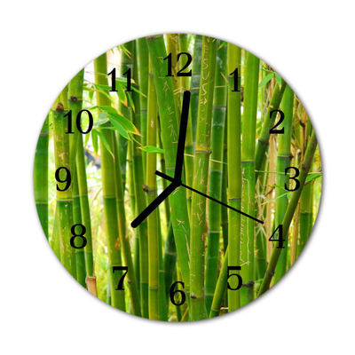 Horloge murale en verre Plante de bambou