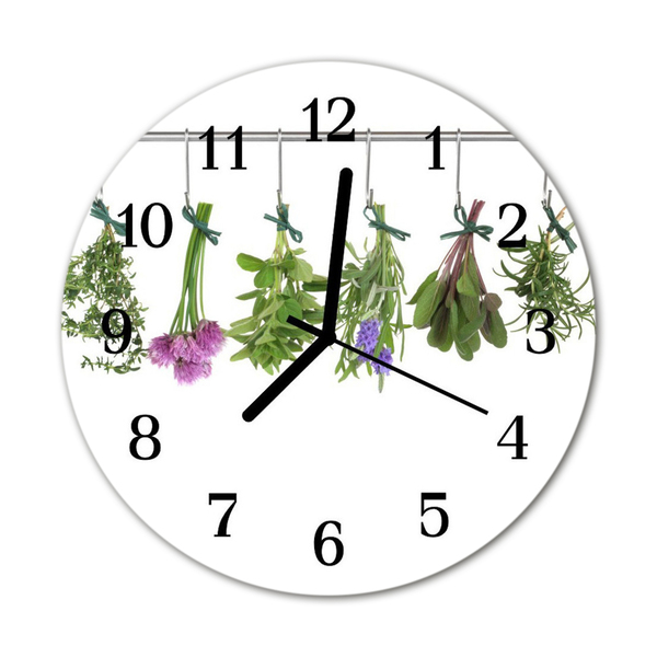 Horloge murale en verre Herbes