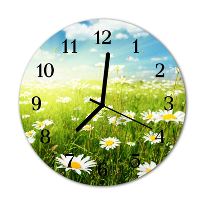 Horloge murale en verre Marguerites