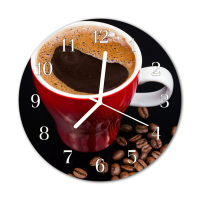 Horloge murale en verre Tasse à café