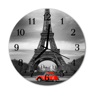 Horloge murale en verre Tour eiffel