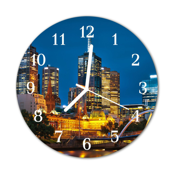 Horloge murale en verre Ville