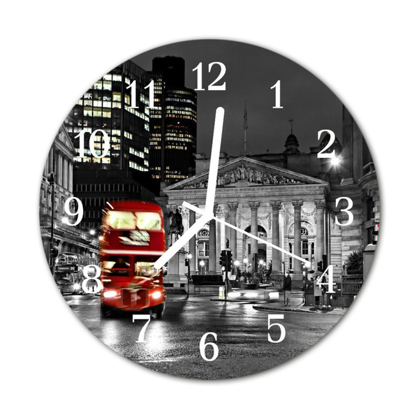 Horloge murale en verre Bus londres