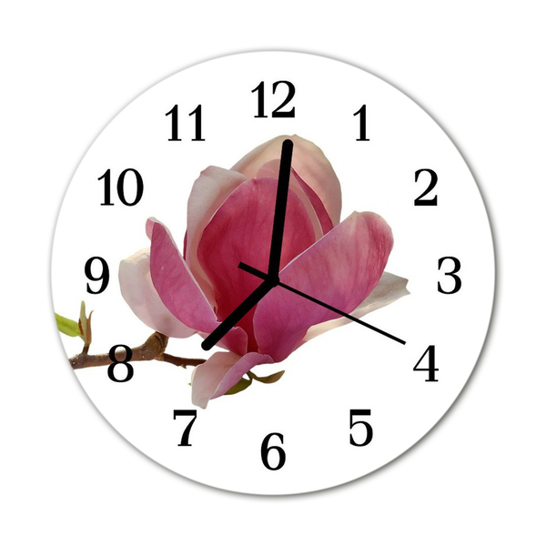 Horloge murale en verre Fleur de magnolia