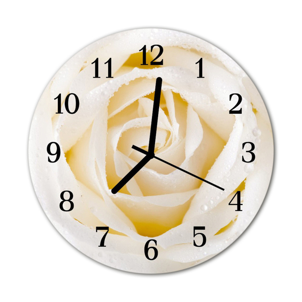 Horloge murale en verre Rose